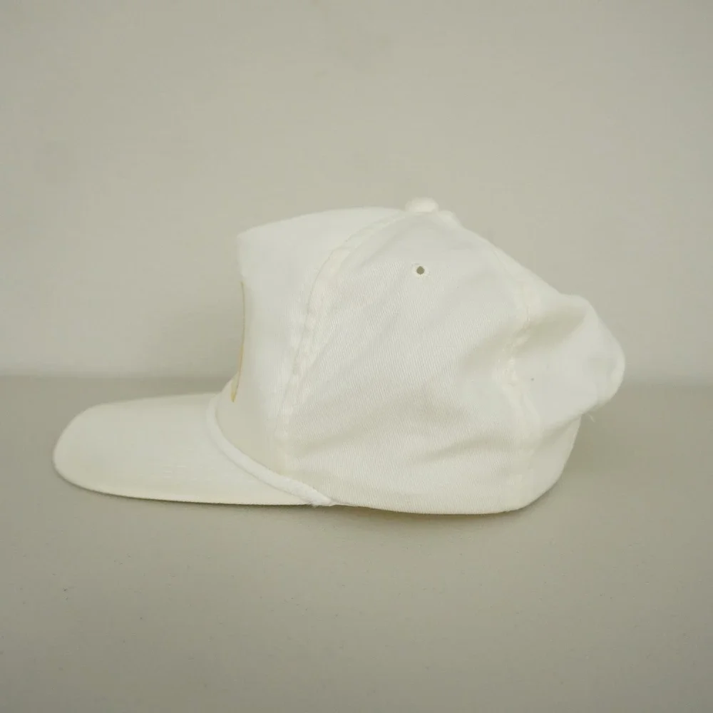 Vintage 90s Texas Freemason Masonic Square Compass Rope Brim Snapback Hat White